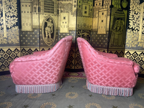 Pair of armchairs - Napoleon III style shepherdesses