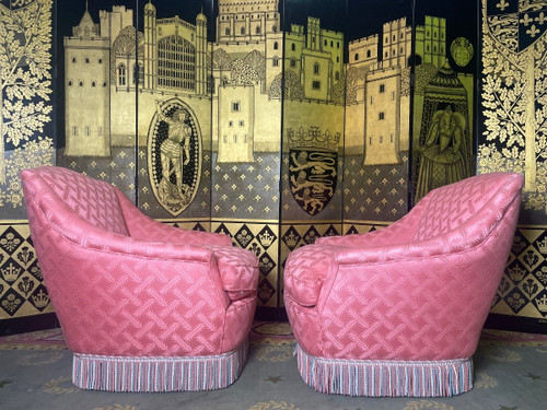 Pair of armchairs - Napoleon III style shepherdesses