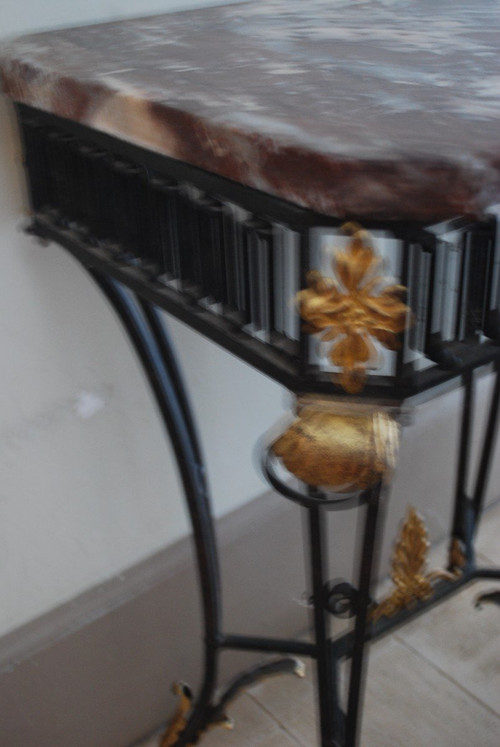 Louis XVI Style Wrought Iron Console or Middle Table