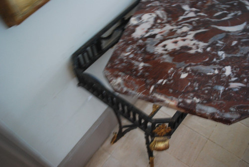 Louis XVI Style Wrought Iron Console or Middle Table