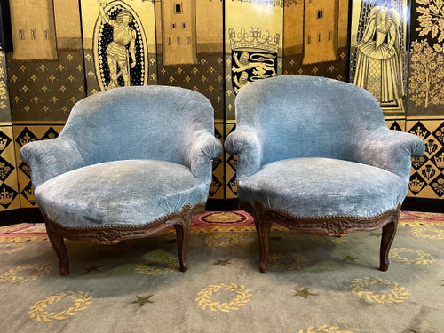 Pair Of Louis XV Period Toad Armchairs