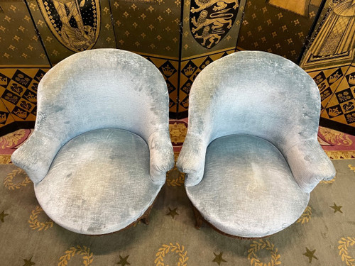 Pair Of Louis XV Period Toad Armchairs