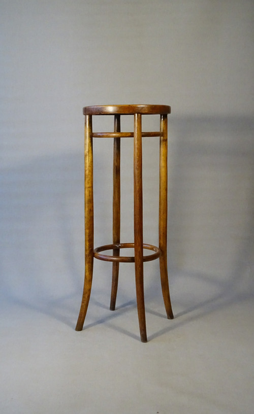 Hocker/Sattel aus gebogenem Holz im Bistro-Stil 1890