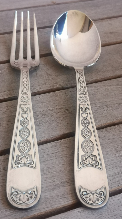 Silver-plated children's cutlery Villeroy design Christofle silverware