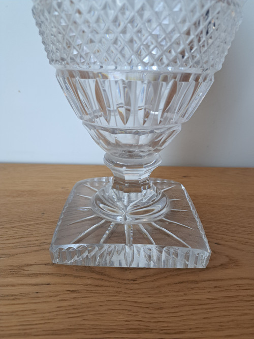 Baccarat Ou Saint Louis , Baluster Vase , Cut Crystal , Charles X , Early XX°.