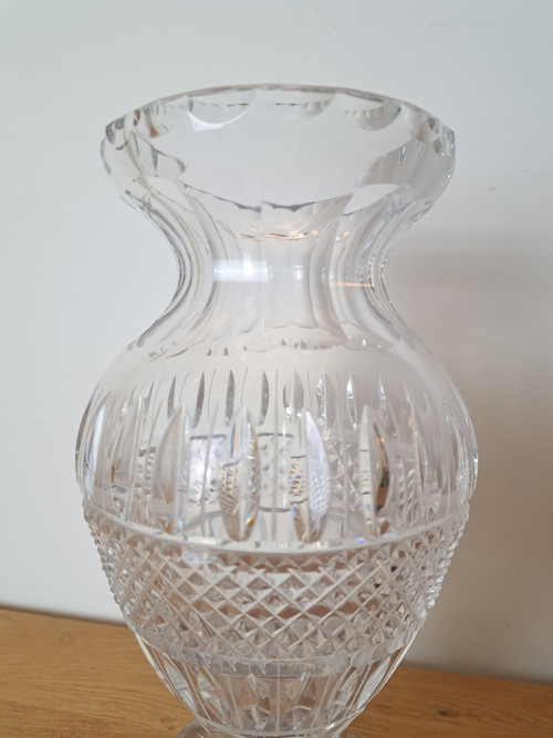 Baccarat Ou Saint Louis , Baluster Vase , Cut Crystal , Charles X , Early XX°.