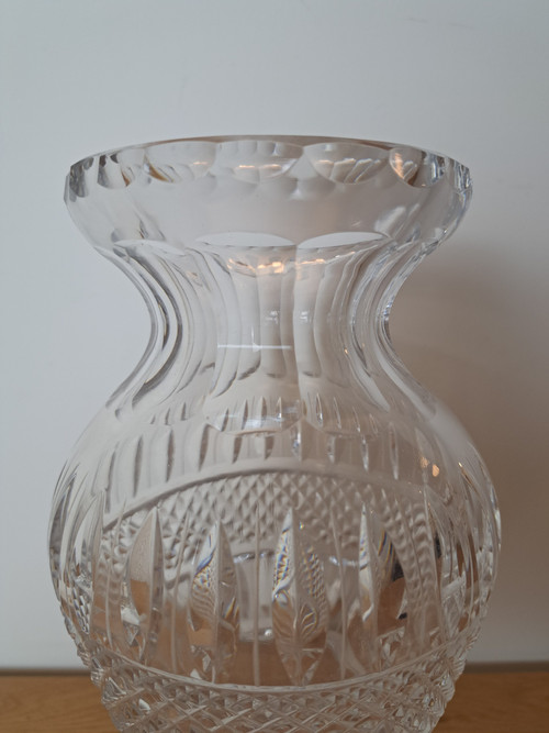 Baccarat Ou Saint Louis , Baluster Vase , Cut Crystal , Charles X , Early XX°.