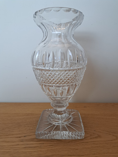 Baccarat Ou Saint Louis , Baluster Vase , Cut Crystal , Charles X , Early XX°.