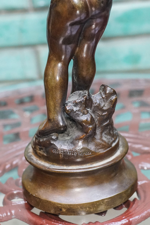 Auguste MOREAU, "MUTINERIE" & "TAQUINERIE". Paire de bronzes.