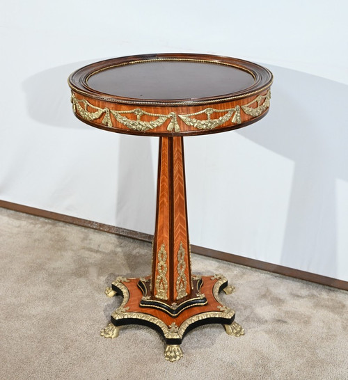 Precious Wood Pedestal table, Restoration style, Napoleon III period - Mid-19th century