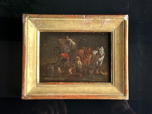 Small Oil On Canvas from the 17th century