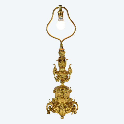 Gilded bronze lamp, Napoleon III period - mid-19th century