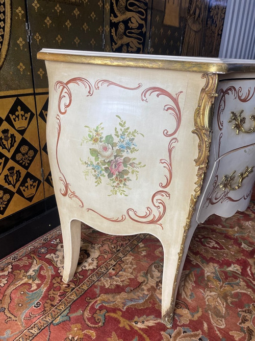 Louis XV Style Painted Wood Chest Of Drawers