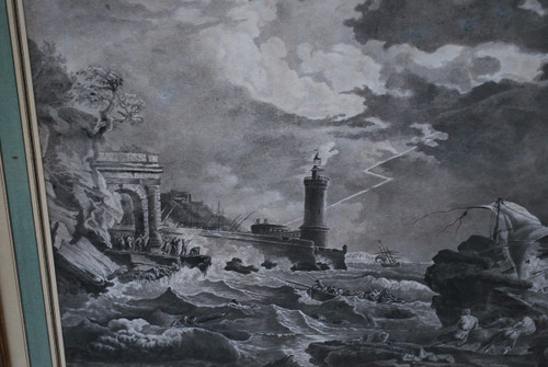 Drawing , Joseph Vernet: Storm and shipwreck