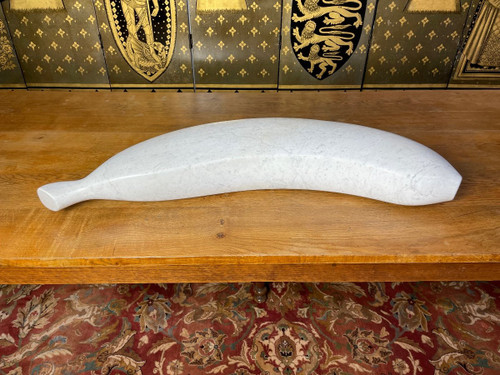 Banana" Marble Sculpture signed "Jouridan