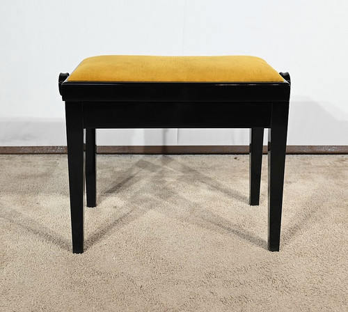 Banquette de Piano Réglable, en Bois laqué Noir – 1970