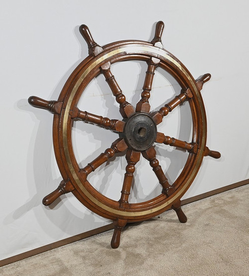 Teak Boat Steering Wheel - Late 19th century