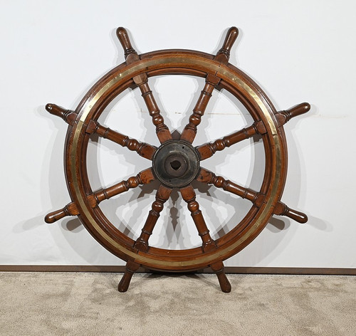 Teak Boat Steering Wheel - Late 19th century