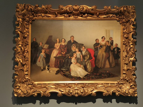 Portrait de la famille de Dutchess Adèle Ozarowska  Huile sur toile Georg von Bothmann (1810-1891) 