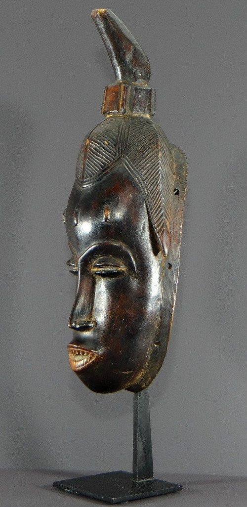 Côte d'Ivoire, Peuple Gouro, Années 1940/1950, Masque Féminin De Danse Gu En Bois Dur.