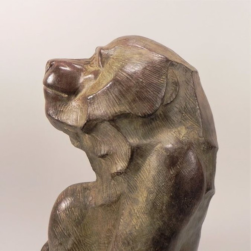 Akop GURDJAN (après)(1881-1948)Sitting Baboon Bronze 