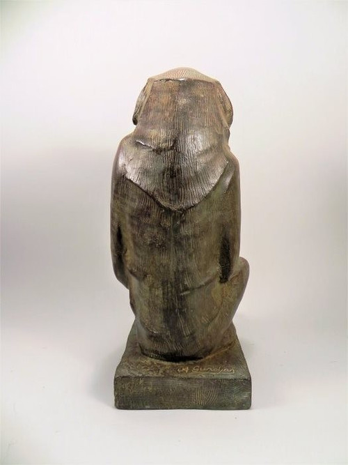 Akop GURDJAN (après)(1881-1948)Sitting Baboon Bronze 