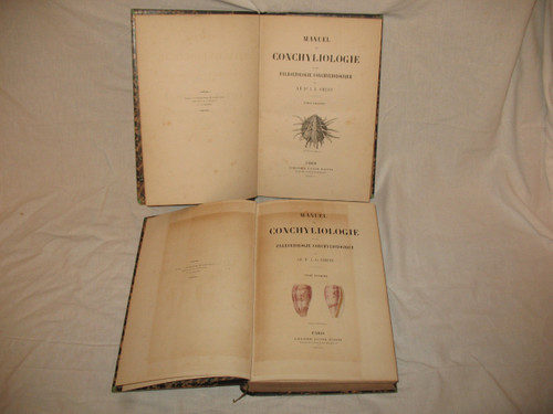 Conchology manual by J.C. Chenu in 2 complete volumes from 1859 with shell plates