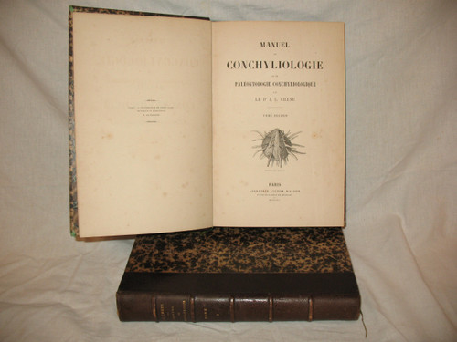 Conchology manual by J.C. Chenu in 2 complete volumes from 1859 with shell plates