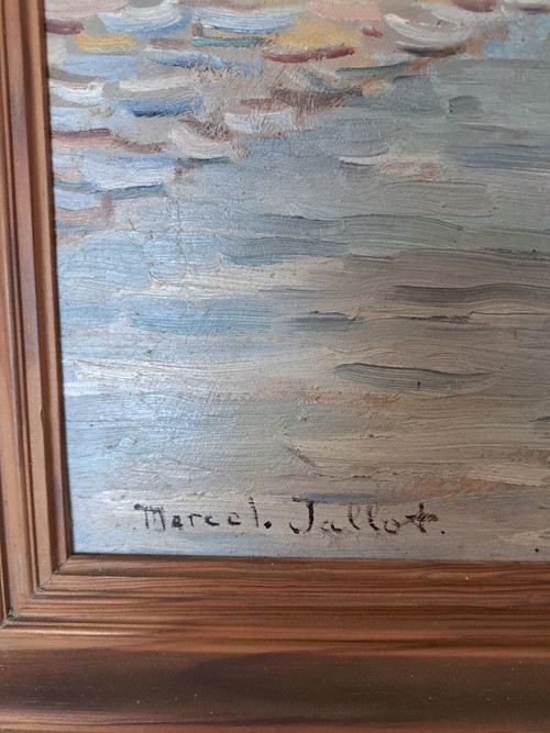 Marcel Edouard Jallot, Hafen von Marseille, Öl auf Holz, frühes 20. Jahrhundert.