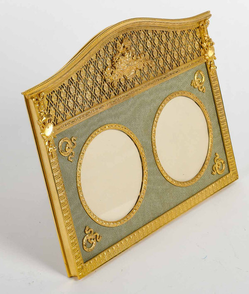 A late 19th century gilded bronze photo frame