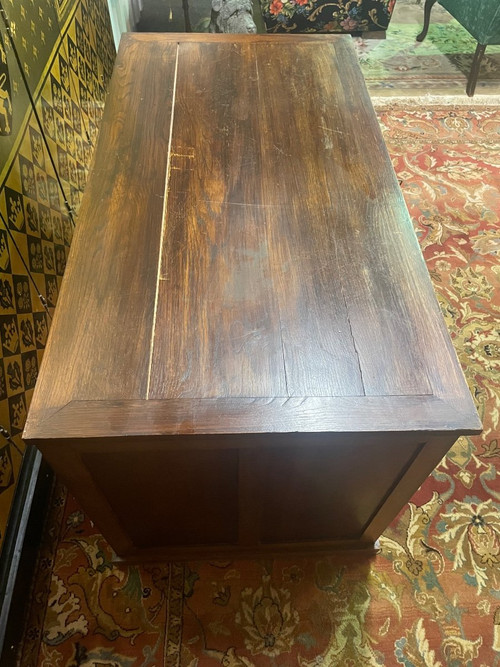 Administrative Oak Pedestal Desk