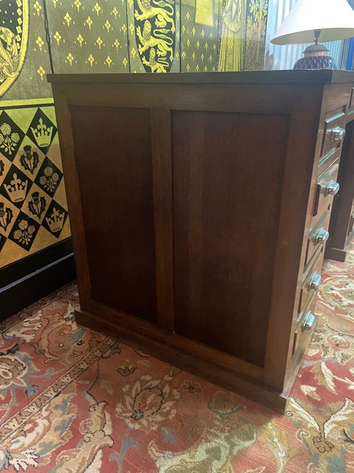 Administrative Oak Pedestal Desk