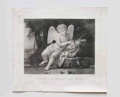 Etching Cupid Engraving By Weiss After Stephano Tofanelli 18th C Old Print