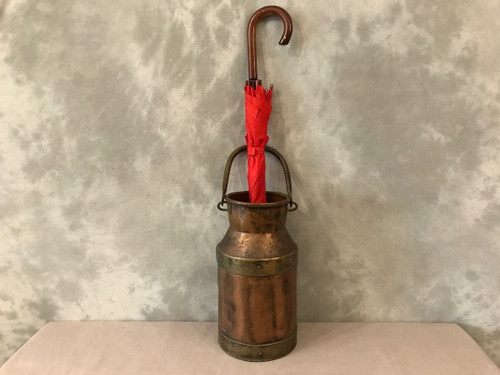 Copper bucket, 20th century milk jug