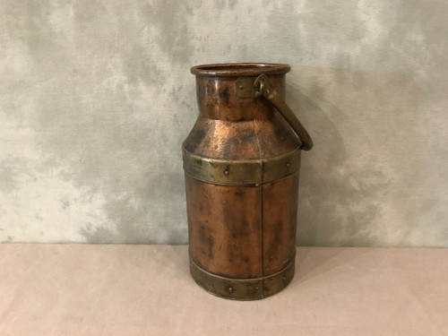 Copper bucket, 20th century milk jug