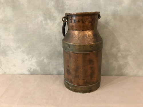 Copper bucket, 20th century milk jug