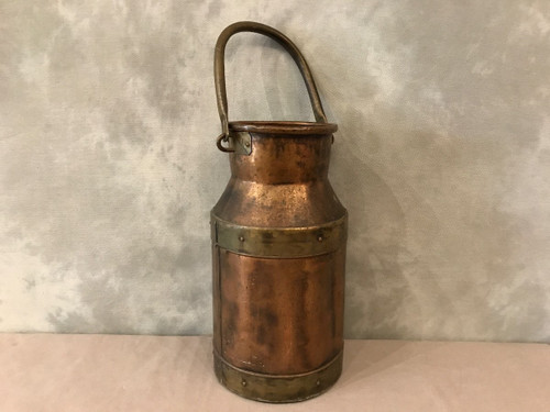 Copper bucket, 20th century milk jug