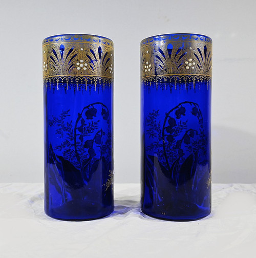 Pair of Legras Vases “Les Muguets”, Art Nouveau – Late 19th Century