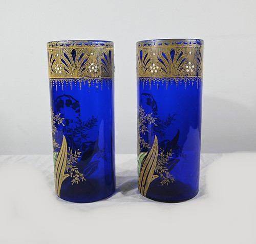 Pair of Legras Vases “Les Muguets”, Art Nouveau – Late 19th Century