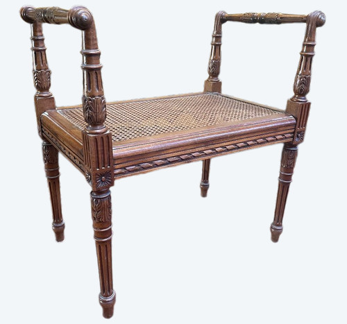 Louis XVI Style Cane Piano Bench Seat