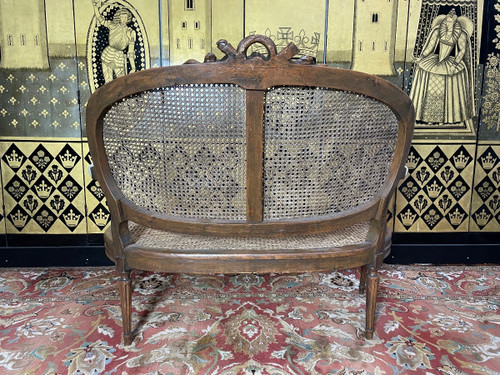 Banquette En Cannage De Style Louis XVI