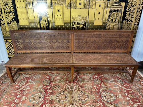 Grand Banc - Banquette D’office En Cannage 1900