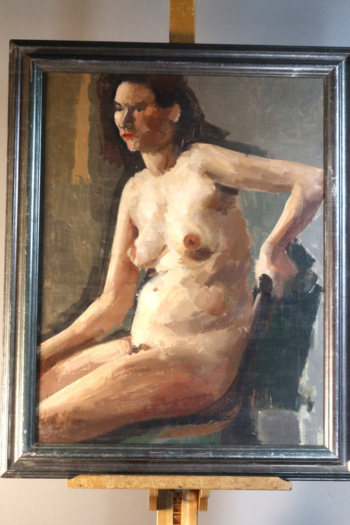 “Nude” Painting Signed René Guinand (1892-1983)