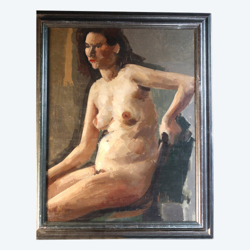 “Nude” Painting Signed René Guinand (1892-1983)