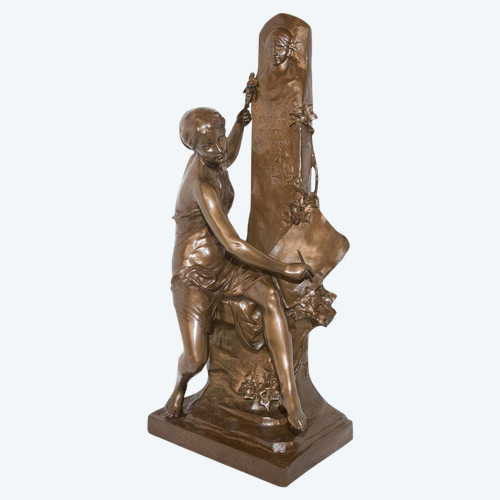 Bronze „Le Souvenir“, signiert E Picault, Ende des 19. Jahrhunderts