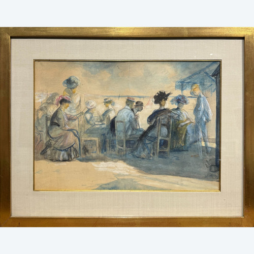 Alméry Lobel-riche (1877-1950) - Beach Scene, Circa 1910