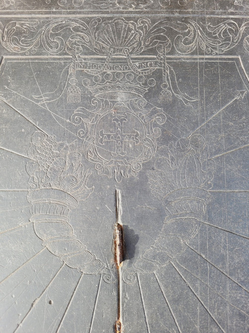 Slate Sundial, Decorated And Dated 1704