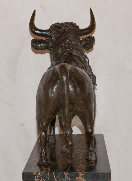 Grande toro da corrida in bronzo proveniente da "Ganaderia" dell'inizio del XX secolo