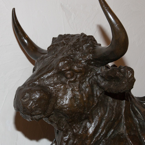 Grande toro da corrida in bronzo proveniente da "Ganaderia" dell'inizio del XX secolo