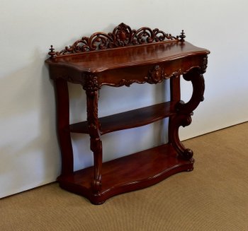  Serving Console in Solid Mahogany, Napoleon III Period - Mid 19th Century